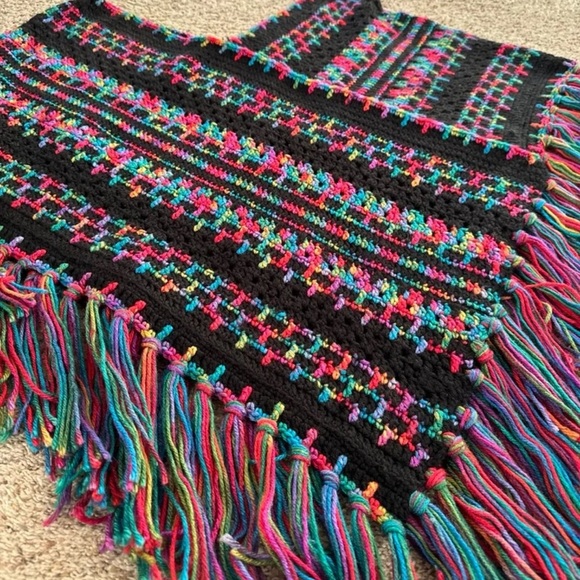 Hand Knit Rainbow Stripe Poncho
One size fits all! - Picture 12 of 12